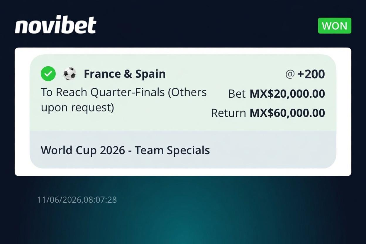 Ticket: Francia y España a cuartos de final